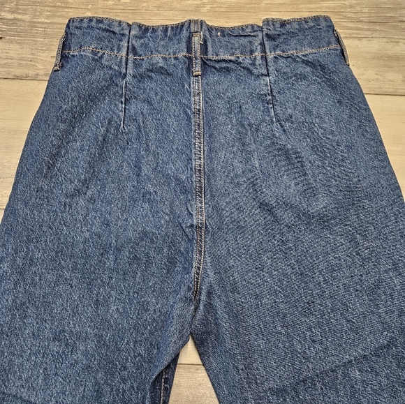 Garage Jeans Paperbag High Rise Pleated Raw Hem Juniors Size 7 Mom Jean 90s - Picture 9 of 10